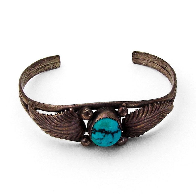 Navajo Cuff Bracelet Turquoise Sterling Silver 1970