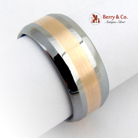 Tungsten 18 K Gold Ring Band