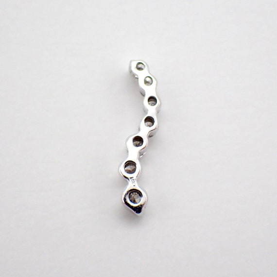 Curve Design Diamond Pendant 10K White Gold - image 2