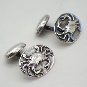 Crab Cufflinks Sterling Silver