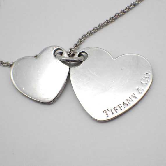 Tiffany Double Heart Pendant Necklace Sterling Silver - Etsy