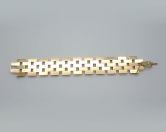 Wide Track Link Bracelet 14K Yellow Gold - Etsy Wide Track Link Bracelet 14K Yellow Gold - Etsy