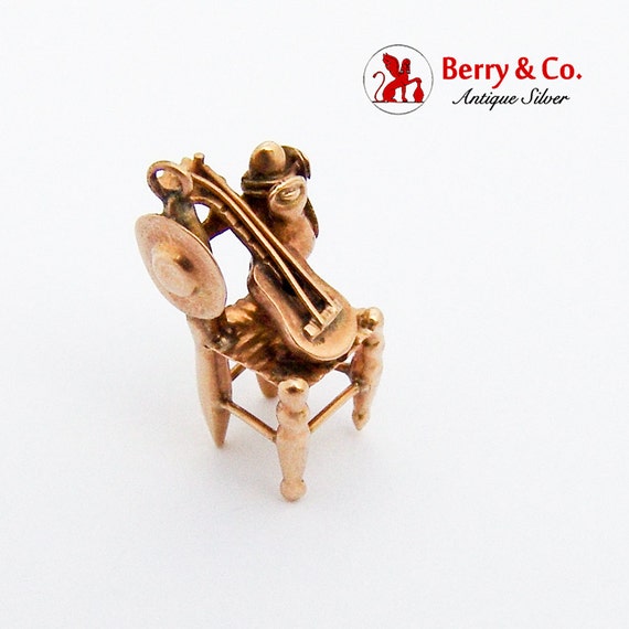 Figural Musician Chair Charm 14K Yellow Gold