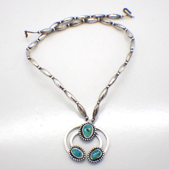 Mario Chavez Vintage Native American Navajo Naja Sterling Silver Turquoise Bracelet Mario Chavez Vintage Native American Navajo Naja Sterling Silver Turquoise Bracelet