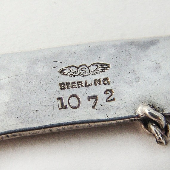 George Shiebler Aesthetic Engraved Brooch Sterlin… - image 3