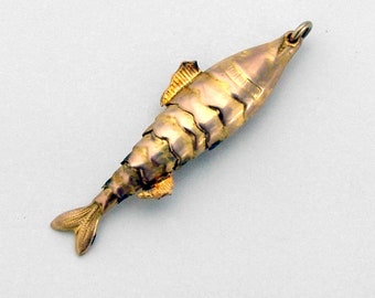 Articulated Fish Pendant 14K Yellow Gold