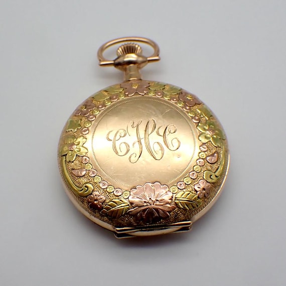 Waltham Antique Pocket Watch 15 Jewels Gold Filled Mono CHC AFC
