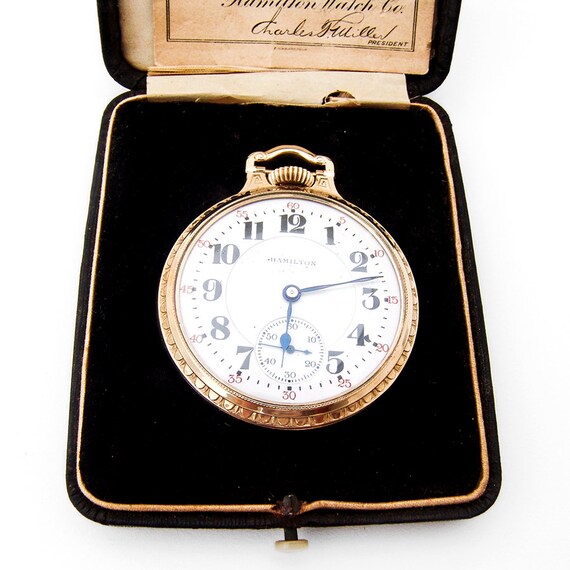 Hamilton 23 Jewel Railroad Zakhorloge 10K Goud Gevuld 1920 | Etsy België