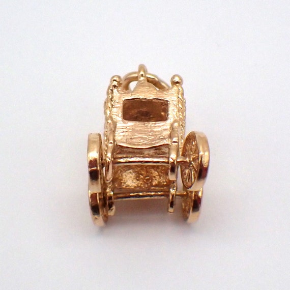 Carriage Charm Pendant 9K Yellow Gold - image 3