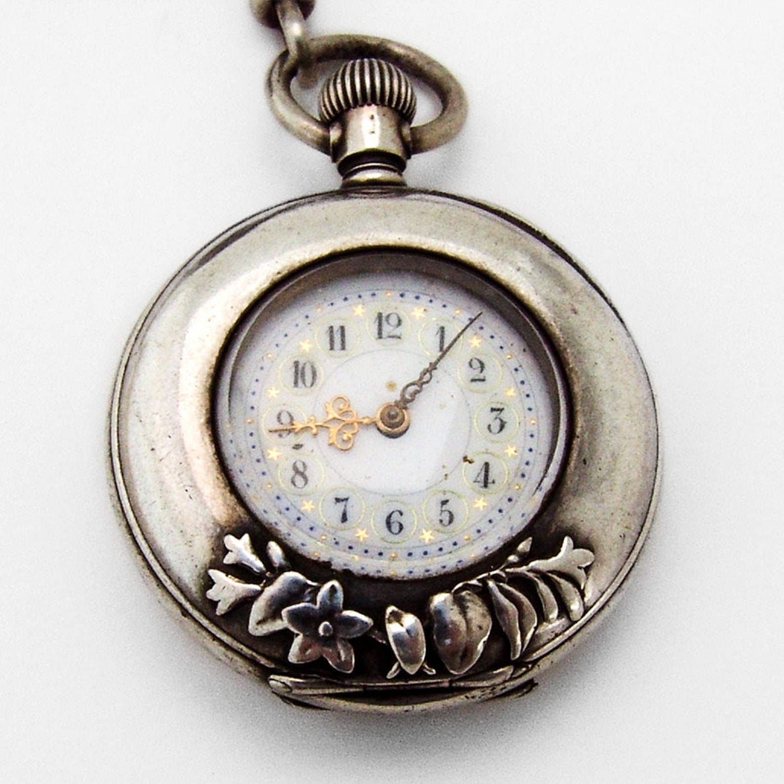 Aesthetic Swiss Pocket Watch Chain Necklace Mixed Metals 935 Etsy