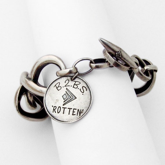 Large Infinity Link Bracelet Toggle Clasp Sterlin… - image 2