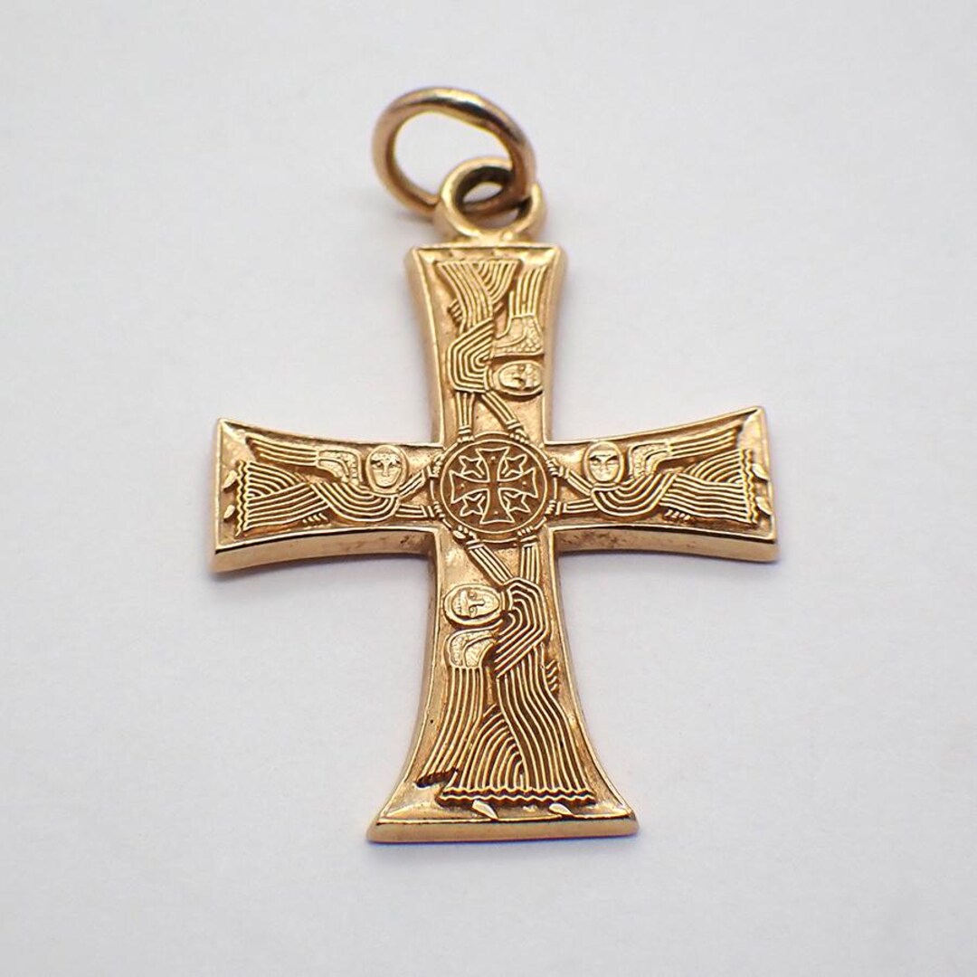 Angel Cross Pendant 14K Gold - Etsy