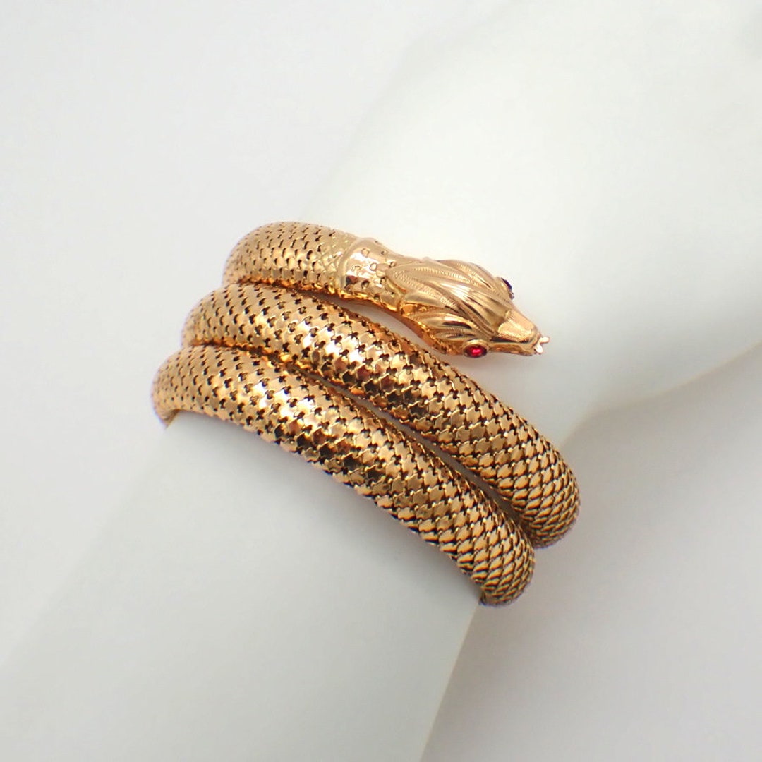 Shop Now, 18K Gold Plated Snake Bracelet