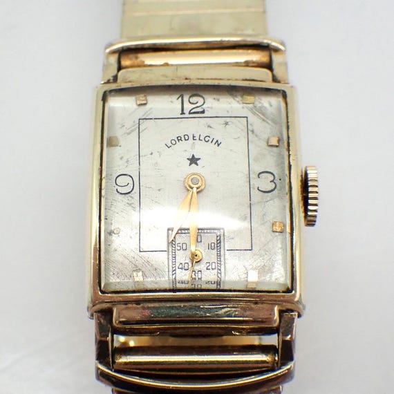 Mid Century Lord Elgin Wrist Watch 21 Jewels 14K Gold Filled 1950