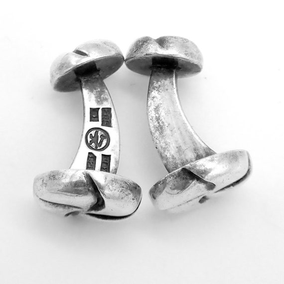 Round Cufflinks Handmade Sterling Silver Mexico - image 3