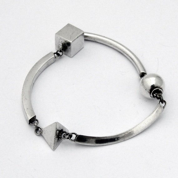 Geometric Form Bracelet Sterling Silver