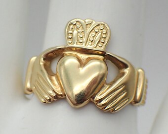 Irish Claddagh Ring 14K Yellow Gold