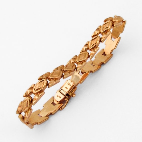 Retro Line Bracelet 14K Rose Gold Milor Italy Etsy Hong Kong