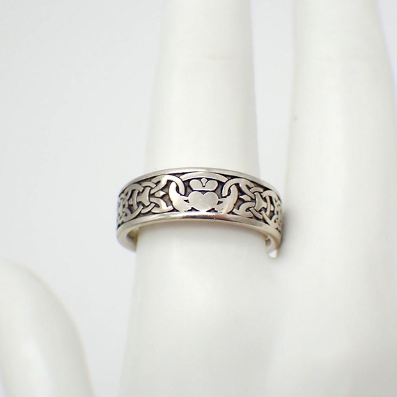 Claddagh Ring Band 14K White Gold