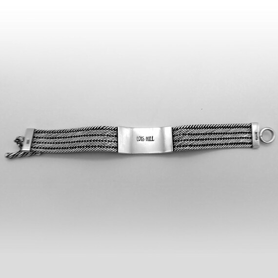 Lois Hill Wide Chain Bracelet Sterling Silver Toggle Clasp - Etsy