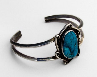 Turquoise Cuff Bracelet Sterling Silver