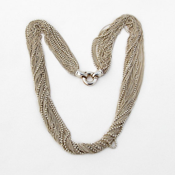 Ornate Multi Strand Chain Necklace 