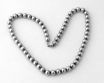 Bead Necklace Sterling Silver