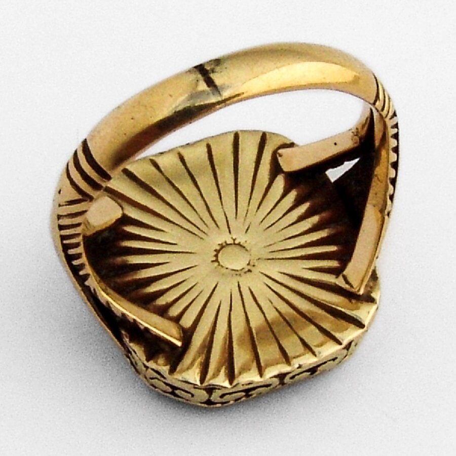 Onyx Signet Ring Austro Hungarian 14K Gold 1870 - Etsy