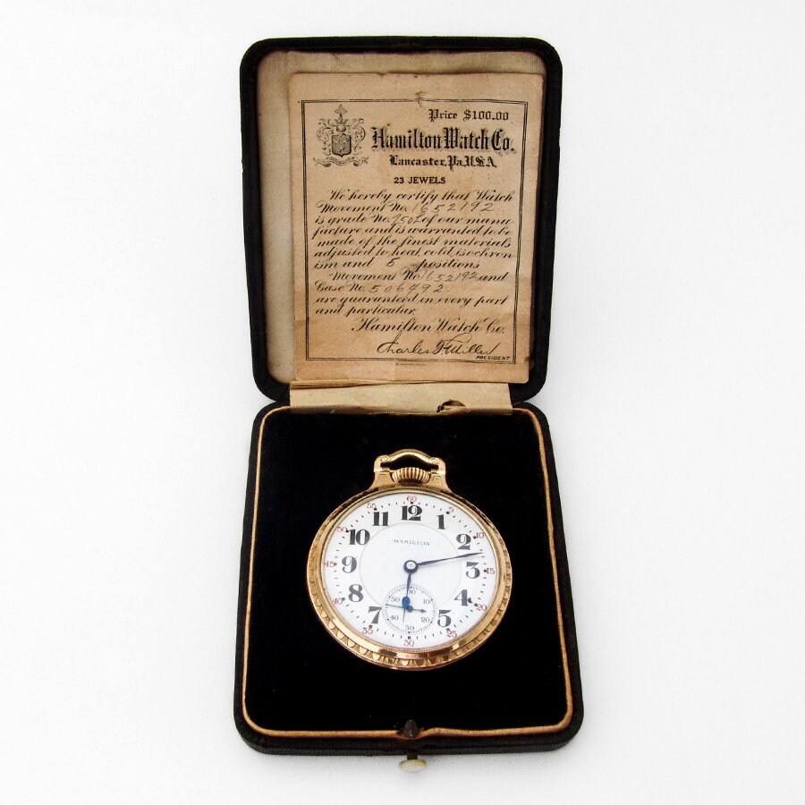 Hamilton 23 Jewel Railroad Pocket Watch 10K Gold Filled 1920