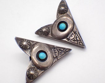 Tribal Style Kragenspitzen Sterling Silber Türkis