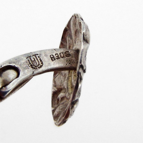 Scandinavian Scroll Leaf Design Cufflinks 830 Sil… - image 3