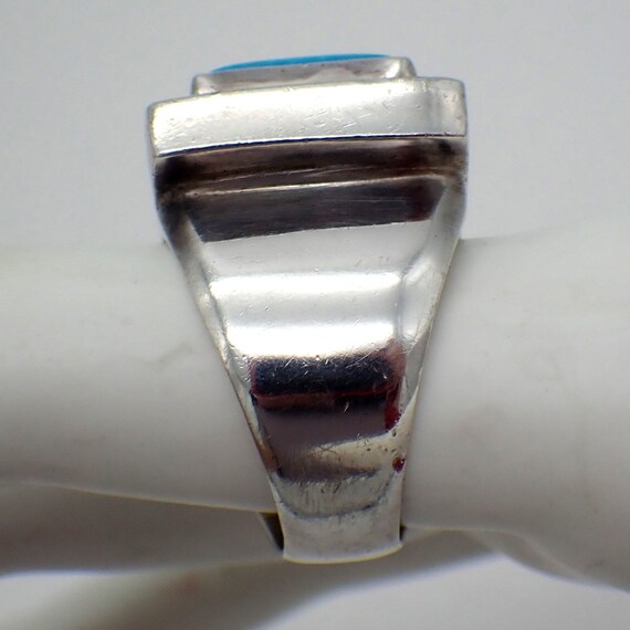 Rectangular Turquoise Ring Sterling Silver EXEX C… - image 2