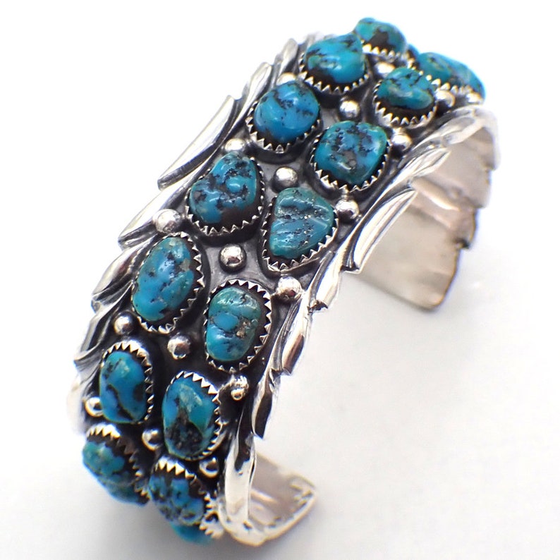 Navajo Old Pawn Cuff Bracelet Turquoise Sterling Silver - Etsy
