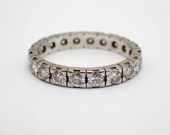 Diamond Eternity Ring Band 18K White Gold