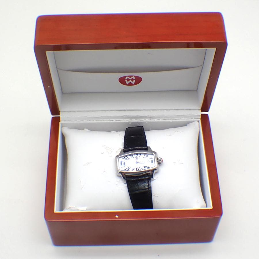 Michele Coquette Retro Stainless Steel Watch MOP Dial Alligator