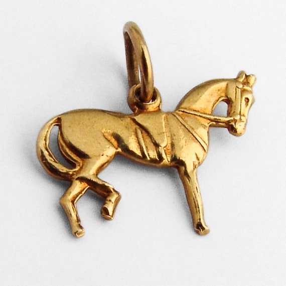 Horse Pendant Charm 14K Yellow Gold