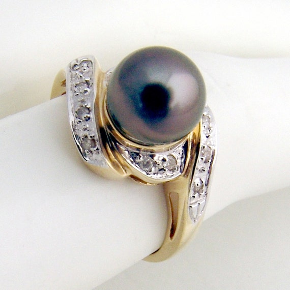 Diamond & Tahitian pearl Ring – ANNIE CASE FINE JEWELRY