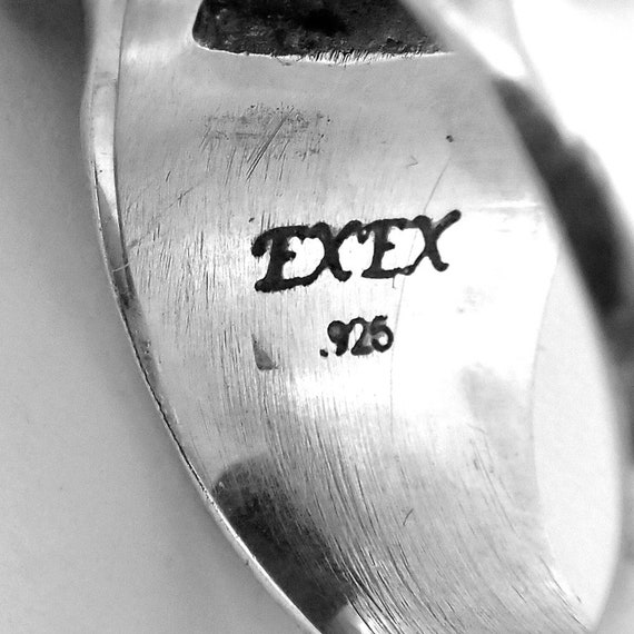 Rectangular Turquoise Ring Sterling Silver EXEX C… - image 5