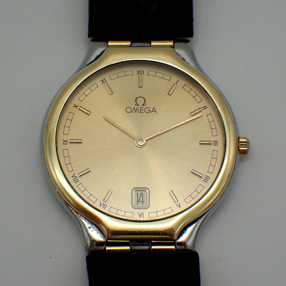 Omega Deville Swiss Mens Watch Gold Dial 32mm Quartz - Etsy Omega Deville Swiss Mens Watch Gold Dial 32mm Quartz - Etsy