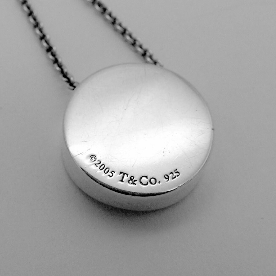 Tiffany 1837 Round Concave Pendant Necklace Sterling Silver