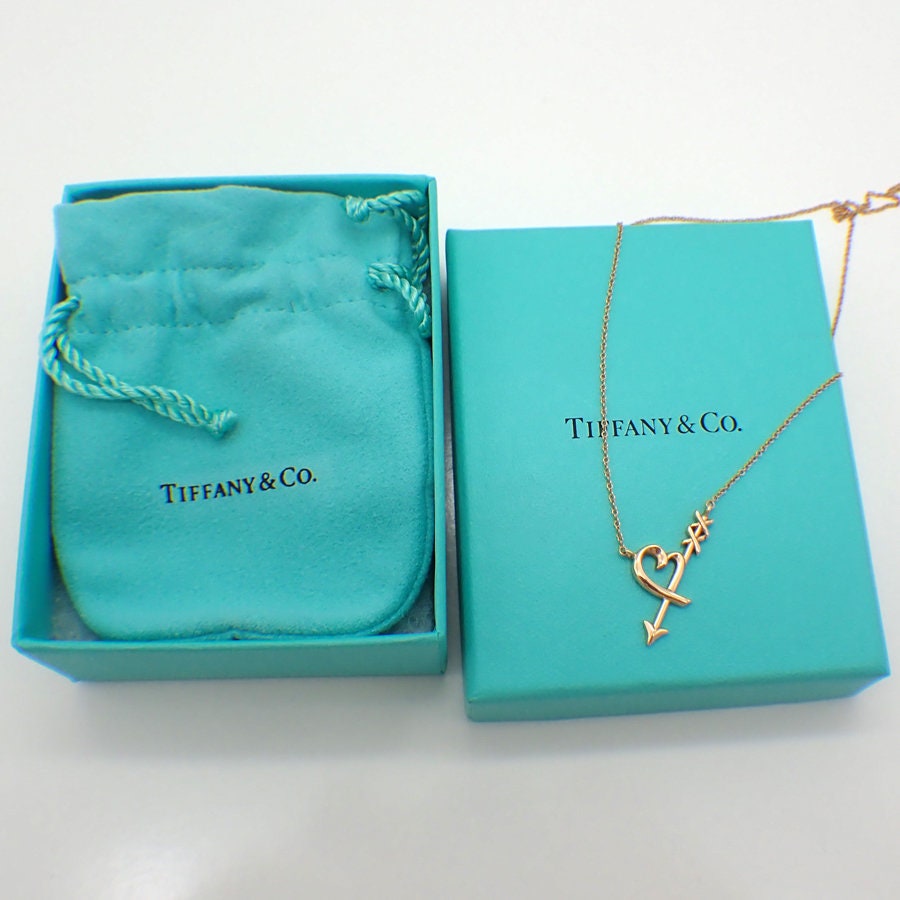 Paloma Picasso Graffiti Heart Arrow Pendant Necklace 18K
