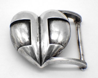 Heart Shaped Belt Buckle Barry Kieselstein Cord Sterling Silver 1996