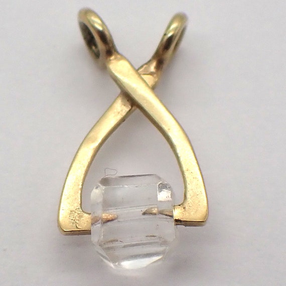 Ice Cube Tongs Charm Pendant 14K Gold - image 2