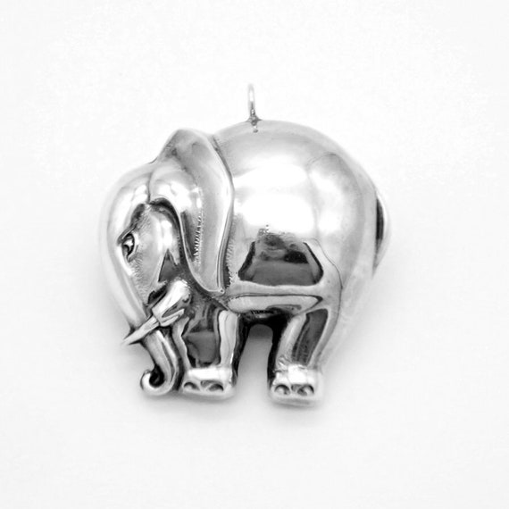 Elephant Pendant Ornament Sterling Silver - image 1