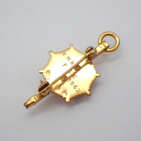 Phi Kappa Phi Key Pin 10K Yellow Gold Black Ename… - image 2