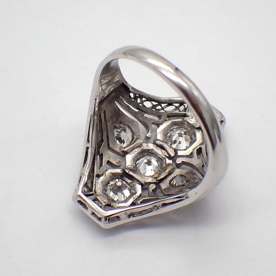 Long Dimond Rings Art Deco Long Diamond Ring 14K White Gold - Etsy