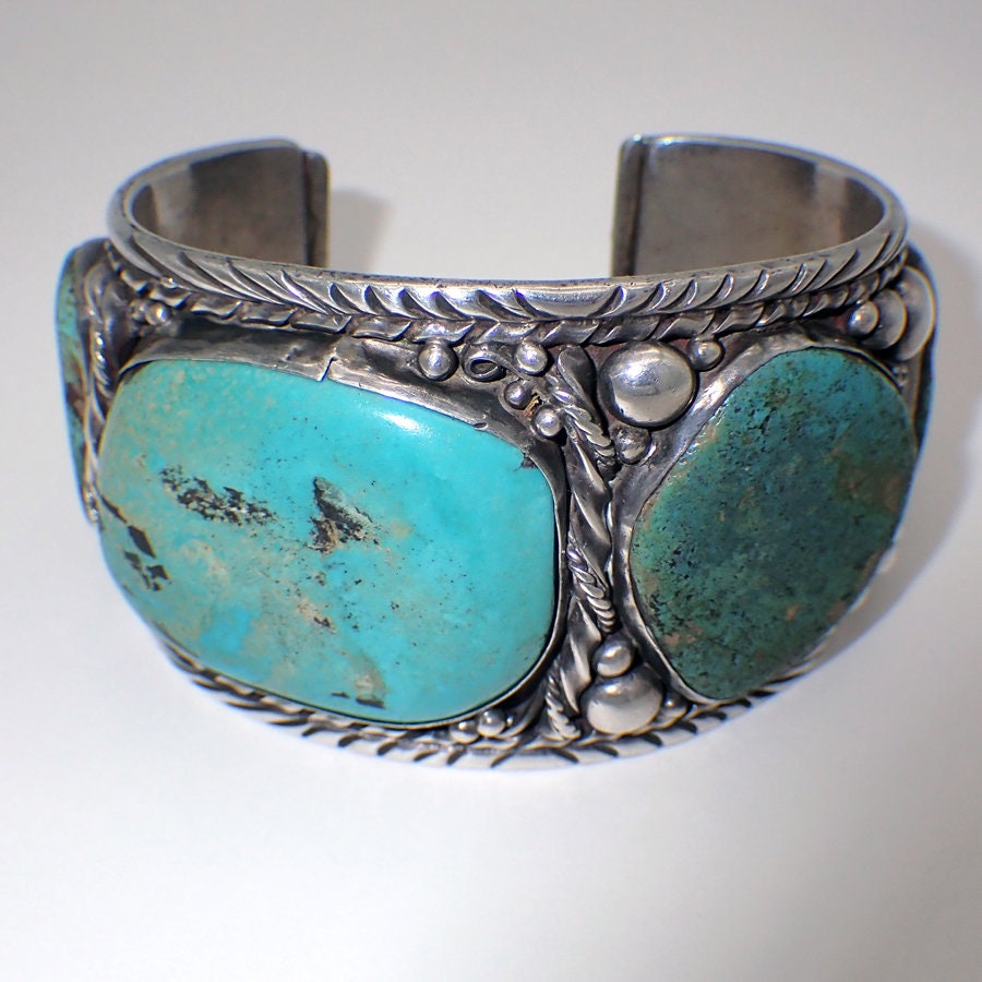 Navajo Old Pawn Turquoise Cuff Bracelet Sterling Silver - Etsy