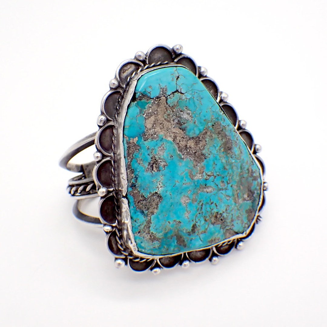Old Pawn Turquoise Wide Cuff Bracelet Sterling Silver - Etsy