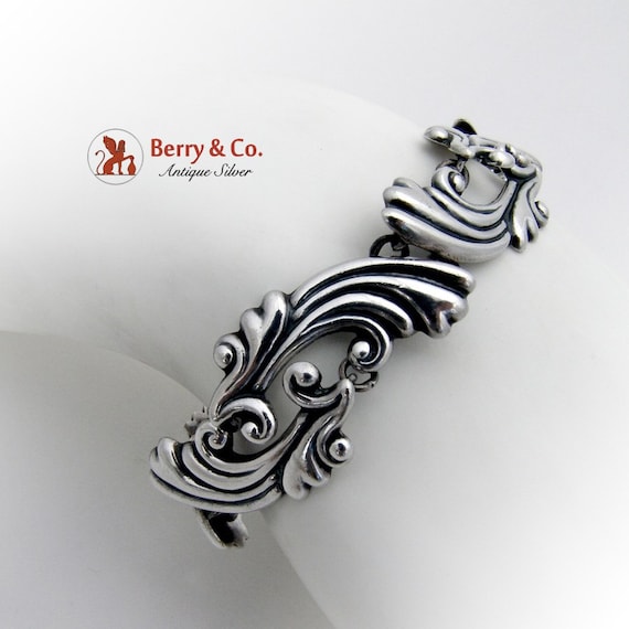 Los Balesteros Designer Ornate Scroll Link Bracele