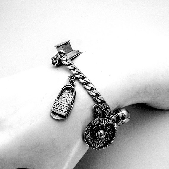 Rosi Mexican Charm Bracelet Sterling Silver 1970
